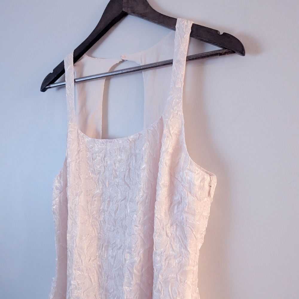 NWT For Love And Lemons Blush Crinkle Satin Mini Dress - Picture 3 of 8